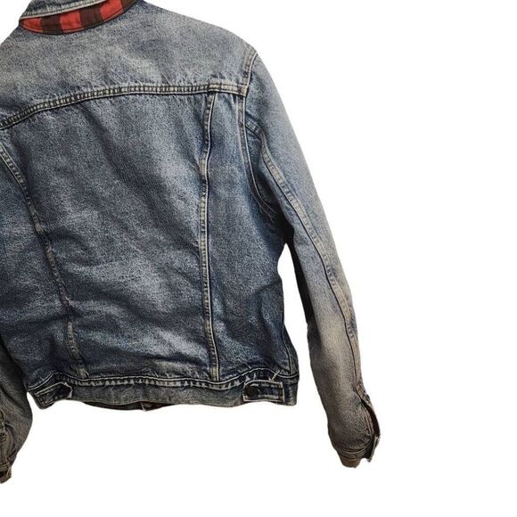 Vintage Levi's Aged Broken in Blanket Lined Dreamy Unisex Trucker Jacket 80s Siz - Picture 15 of 16